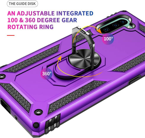 for Samsung Galaxy Note 10 Case, Note10 Case with HD Screen Protectors, Military-Grade Metal Ring Holder Kickstand 15ft Drop Tested Shockproof Cov...