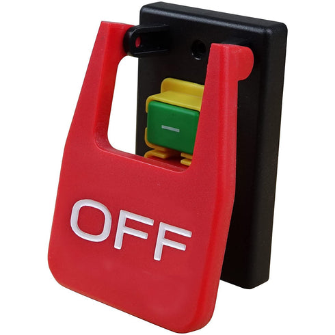 POWERTEC 120V Magnetic Paddle Switch, 1/2 HP. Large Knee Paddle for Power Tools Fast Power off. fits Table Saw, Router Table, Drill Press, Bench S...