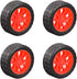 uxcell 30mm Rubber RC Wheel Tires DIY Model Robots 4pcs, Red and Black...
