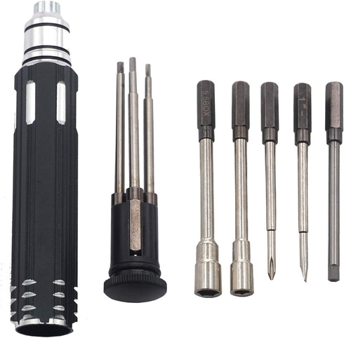 ShareGoo 8 in 1 Hex Screwdriver Set Kit Hex Nut Key Socket Repair Tool for RC Helicopter Airplane Drone Car,H1.5 2.0 2.5 3.0mm Hex,4.0 5.5mm Spann...