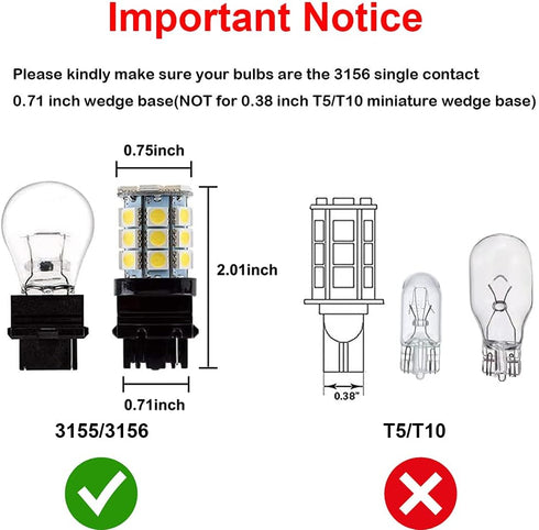 S8 3156 Wedge Base LED Light Bulbs 12VAC/DC Low Voltage 4Watt Warm White 2700K-3000K for Outdoor Landscape Lighting and RV Vehicle Automotive Ligh...