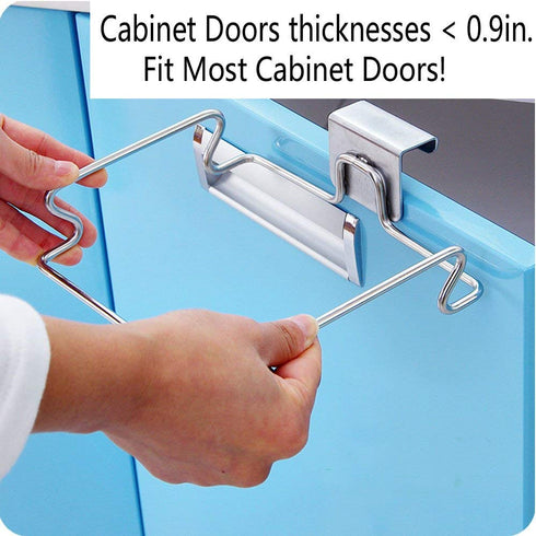 Large Stainless Steel Trash Bag Holder for Kitchen Cabinets Doors and Cupboards, Under Sink Bag Holder, Garbage Bag Holder, Waste Can, Kitchen Tra...