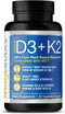 Vitamin D3 K2 with MCT, 5000 IU Vegan D3 & 100 mcg MK7 K2, Support Strong Bones and Immune Health - 60 Capsules (60 Days Supply)...