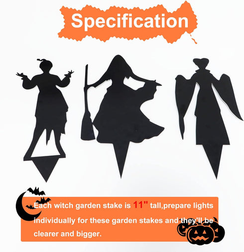 PIAOLGYI Halloween Decor Sanderson Sisters Garden Stakes,Outdoor Halloween Decor,Halloween Party Decoration Trick or Treat Party Supplies(11" Tall...
