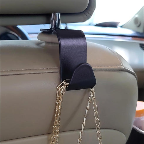 Ginsco Car Seat Headrest Hook, 4 Pack Heavy Duty ABS Auto Seat Hook Hanger Storage Organizer for Purse Coat Handbag Umbrellas, Car Accessories Uni...