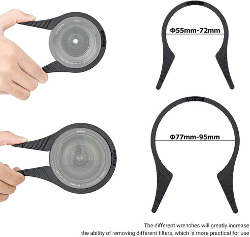 2 Packs Camera Lens Filter Wrench Kit, CPL UV ND Filter Removal Wrench Tool Set, Fit 55mm-72mm 77mm-95mm Lens Thread for Canon Nikon Sony Fujifilm...