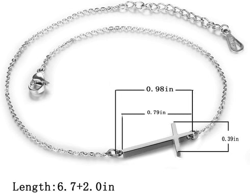 WDSHOW Sideways Cross Bracelets Rose Gold-Tone Silver-Tone...