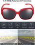 Polarized Sunglasses Fit Over Glasses Over Glasses Trendy Round Cat Eye and HD Wrap-around Sunglasses (matte red, Black)...