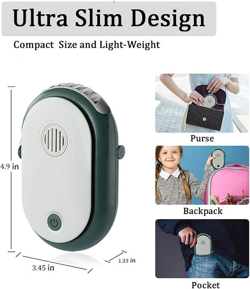 Portable Hanging Neck Fan Wearable Personal Fan Battery Operated USB Rechargeable 3 Speed Mini Handheld Cooling Necklace Fan for Women Eyelash Cam...
