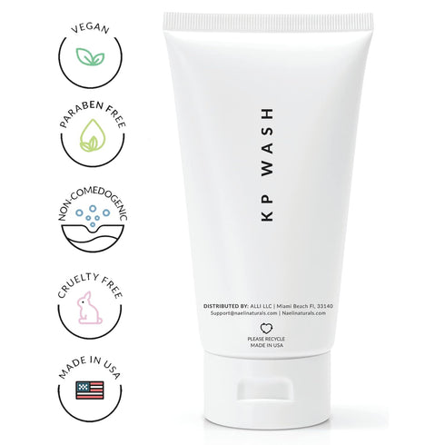 Keratosis Pilaris & Acne Exfoliating Body Wash Cleanser with 14% Glycolic & Salicylic Acid - Natural KP & Strawberry Legs Treatment, Back & Butt A...