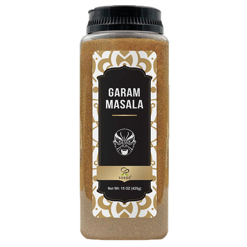 Soeos Garam Masala, 15 oz (425g), Garam Masala Powder, Indian 8-Spice Blend, Salt-No, Vegan, No Colors, Gluten Friendly, Non-GMO, Masala Seasoning...