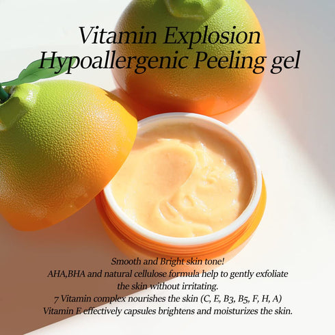 Exfoliant Vita7 AHA BHA Energy Peeling Gel for Dry Trouble Skin, Refreshing, Hydrating, Purifying 100ml 3.38 fl. oz - Exfoliating Wash Vitamin Fac...