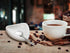 2pcs Ceramic Coffee Scoops Coffee Bean Weighing Bowls Coffee Powder Spoon...