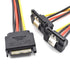 SDTC Tech 15 Pin SATA Power Splitter Adapter Cable Male to Dual Female 90-Degree Angle with Locking Latch Power Extension Cable (Copper/20cm Lengt...