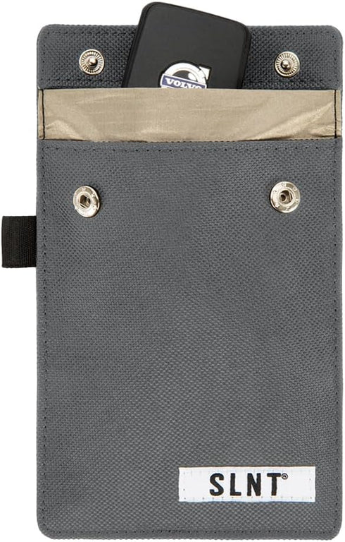 Silent Pocket Faraday Cage Key Fob Holder, Charcoal Grey, 4.3" x 3.5" x 0.5"...