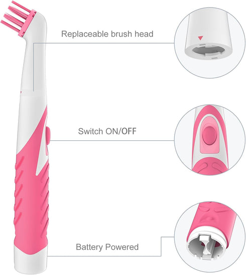 SOARING Electric Cleaning Brush, Electric Grout Brush with 4 in 1 Multiple Brush Heads, Household Cordless Motorized Brush for Grout Corner Bathro...
