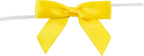 Reliant Ribbon 5171-07903-2X1 Satin Twist Tie Bows - Small Bows, 5/8 Inch X 100 Pieces, Yellow...