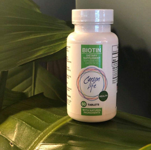 Carson Life Biotin Supplement - 60 Tablets - for Men and Women - Vitamin Supplement That Promotes Hair Growth - Advanced Formula Helps Boost Energ...