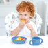 BLUE GINKGO Silicone Kids Bowls - Cute Silicone Bowls for Baby/Silicone Plates for Toddlers and Kids - Dishwasher Safe and Made in Korea (Blue)...