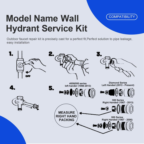 630-7755 Wall Hydrant Repair Kit for Prier Faucet Repair Kit 500 400 300 Series Part...