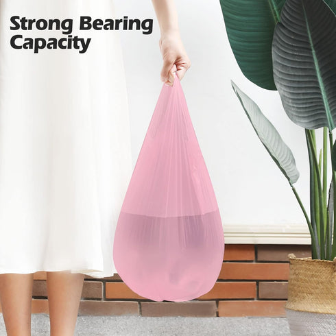 2-4 Gallon Portable Trash Bags,60 Counts Thicken portable Small Garbage Bags for Office, Kitchen,Bedroom Trash Can,Strong Trash Bags?Pink?...
