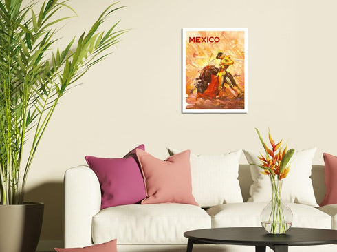 Mexico - Bullfighting Matador - Vintage Travel Poster by Carlos Ruano Llopis c.1944 - Fine Art Matte Paper Print (Unframed) 11x14in...