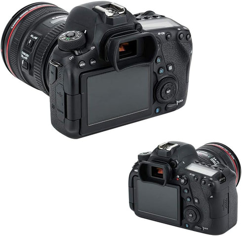 JJC 2 Types Viewfinder Eyecup Eyepiece for Canon Rebel 2000D 4000D SL3 SL2 T8i T7 T7i T6 T6i T5 T5i T4i T3i T2i T1i, Soft Long Design + Orignal Ey...