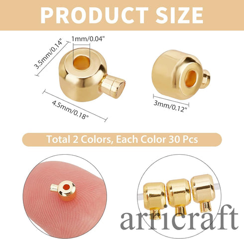 arricraft 60 Pcs Brass Crimp Beads, Loose Rondelle Spacer Beads Metal Irregular Shape Crimp Charms Accessories for Bracelet Necklace Jewelry Makin...