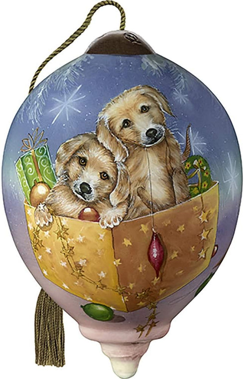 Puppies in Gift Box Ornament...