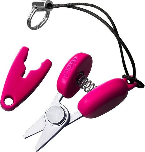 CANARY Tiny Scissors with Cover 1.3" TSA Approved Mini Scissors for Travel, Sewing, Keychain, Japanese Stainless Steel Blade, Made in JAPAN, Pink...