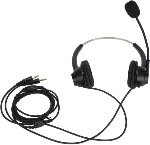3.5mm Wired Stereo Call Center Headset, On Ear Call Center Headset with Noise Cancelling Microphone, Computer Headphone for Home Office Customer S...