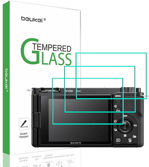 beukei (3 Pack) Designed for Sony Alpha ZV-E10 ZVE10 ZV-1F ZV1F ZV-1 II ZV-1 ZVI ZV1II Camera Screen Protector Tempered Glass, 9H Hardness...
