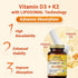 Vitamin D3 + K2 with LIPOSOMAL Technology + 5000iu of Vitamin D3 & 100mcg of Vitamin K2 as MK-7-2 in 1 Support - 90 Softgels...