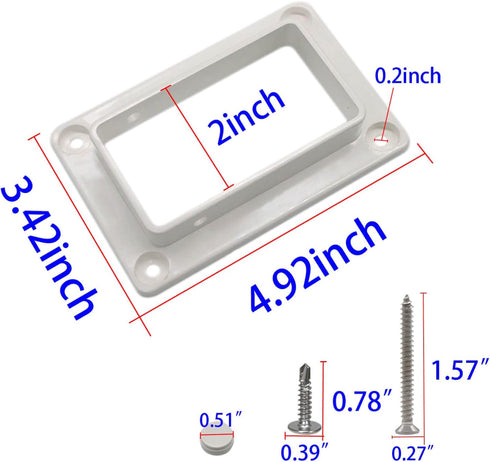 2PCS Qlvily 2" x 3 1/2" Slotted Handrail Bracket Kit, Vinyl Fence Brackets, Vinyl Fence Parts, Screws Included, White...