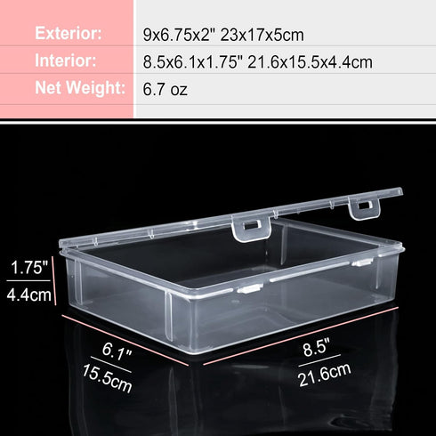 Vowcarol Storage Boxes for 5in x 8in Legal Pads, Washi Tape Organizer, A5 Paper Storage Bin, 5 x 8 Inches Index Card Box- 2 Pack...