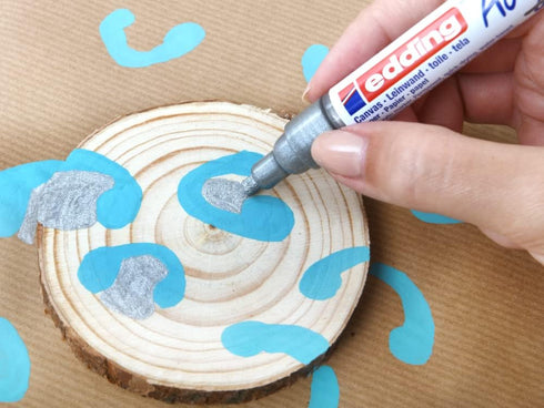 edding 5100 acrylic marker medium - gold - 1 waterproof acrylic paint marker - round nib 2-3mm - acrylic paint pen for drawing on canvas, art pape...