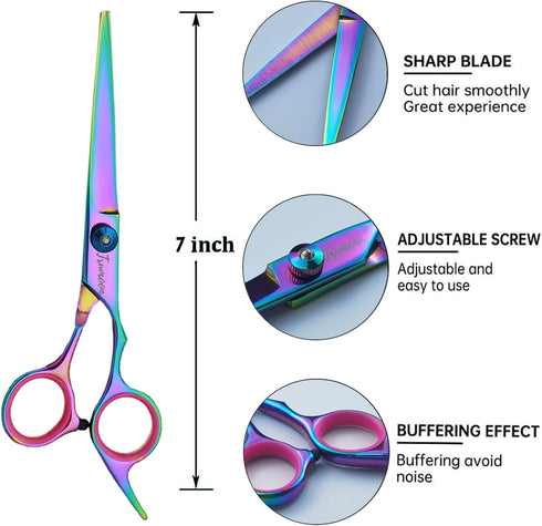 5 in 1 Professional Dog Grooming Scissors Kit - Sharp and Durable Straight & Thinning & Curved Shears Scissors set Pet Grooming Shears for Dog&Cat...