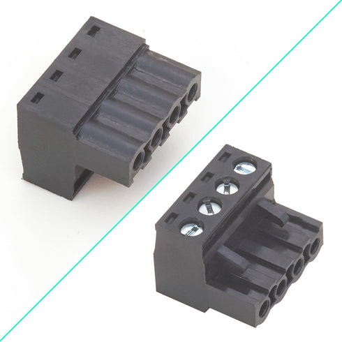 Tcenofoxy 5.08mm Phoenix Connector 4 Pin Black Phoenix Type PCB Screw Terminal Block Connector (4Sets 5.08M-BK-4P)...