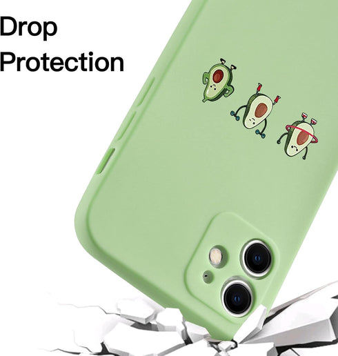 JOYLAND Silicone Light Green Phone Case for iPhone XR Lovely Cute Small Cartoon Avocado Bodybuilding Fitness Sport Phone Case Cover Bumper Avocado...
