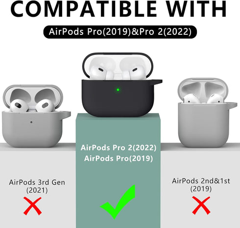 AirPods Pro Case Cover with Cleaner Kit,Soft Silicone Protective Case for Apple AirPod Pro 2nd/1st Generation Case for Women Men,AirPods Pro 2/Pro...