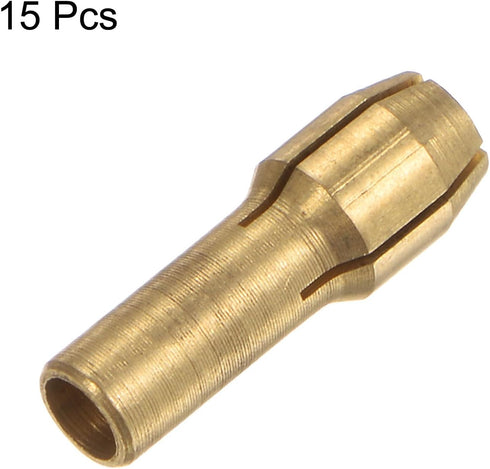 15pcs Brass Collet 0.5mm Brass Drill Chucks Mini Electric Grinder Quick Change Drill Chuck Bit Sets for Rotary Tools, 4.3mm Shank Diameter...