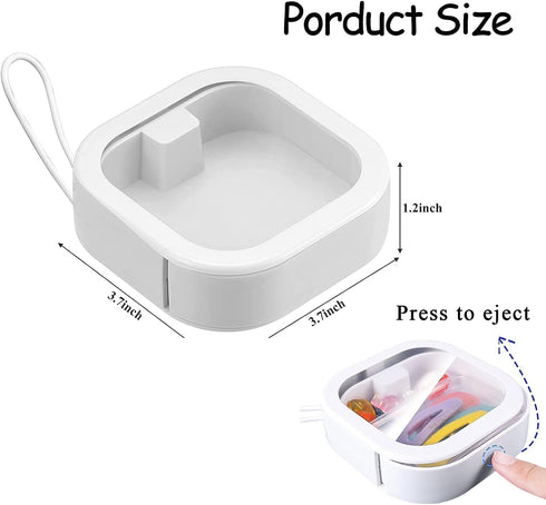 2 Pcs Hair Tie Organizer, Portable Hair Accessory Storage Containers Small Stackable Hair Ties Qtip Travel Holder Cotton Swab Dispenser Hair Acces...