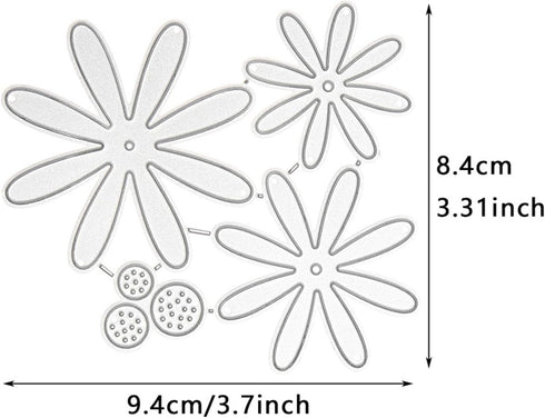 Cutting Dies Metal Stencils Scrapbooking Tools DIY Embossing Template for Paper Card Making Album Arts Crafts Supplies (Daisy Flower Set-9.4x8.4cm...