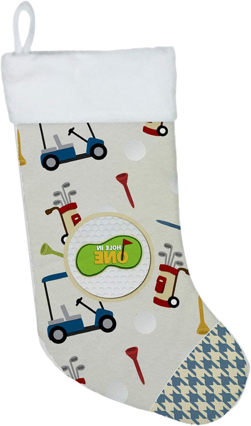 Caroline's Treasures SB3157-CS Golf Hole in One Christmas Stocking Fireplace Hanging Stockings Christmas Season Party Decor Family Holiday Decorat...