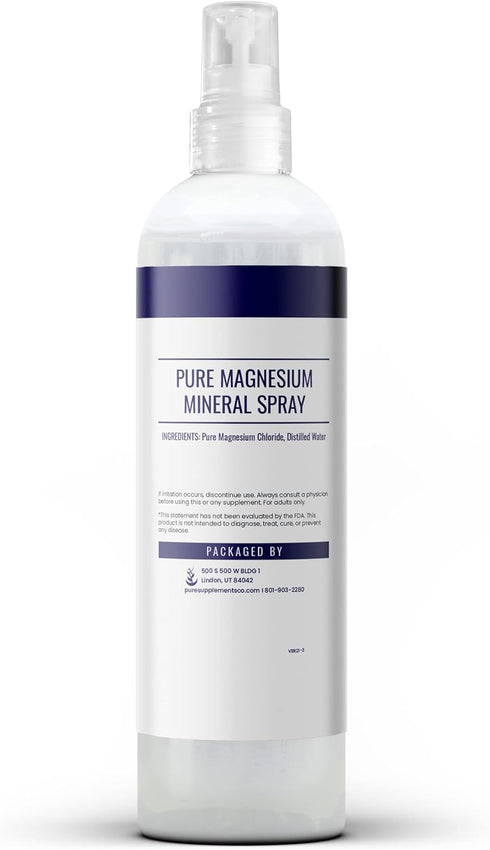 Pure Original Ingredients Magnesium Oil Spray (8 fl oz) Pure & Unscented, Made in USA...