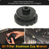 Aluminum Cup Wrench for Removing Toyota Oil Filter Caps, 64mm Flute, Fits 2.5L to 5.7L Engines, Black...