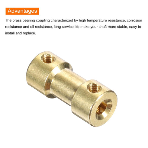 MECCANIXITY 4pcs 2mm to 3mm Brass Shaft Coupling Joint Connector with Screws Flexible Motor Shaft Coupler for RC Model Car Airplane Motor Wheels T...