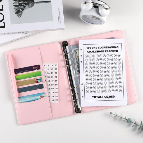 100 Envelopes Money Saving Challenge, Budget Binder Book with Cash Envelopes A5 Money Organizer Planner 2024 Cash Stuffing Binder Wallet Money Sav...