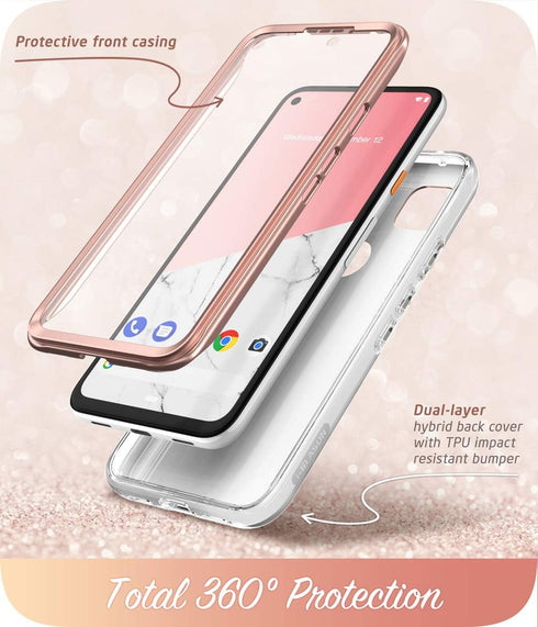 i-Blason Cosmo Series for Google Pixel 4a Case 5.8 inch (2020), Slim Full-Body Stylish Protective Case with Built-in Screen Protector (Marble)...
