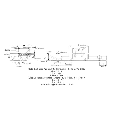 300mm MGN7H Linear Rail with Carriage Block for 3D Printer CNC Machine Automation Equipment...